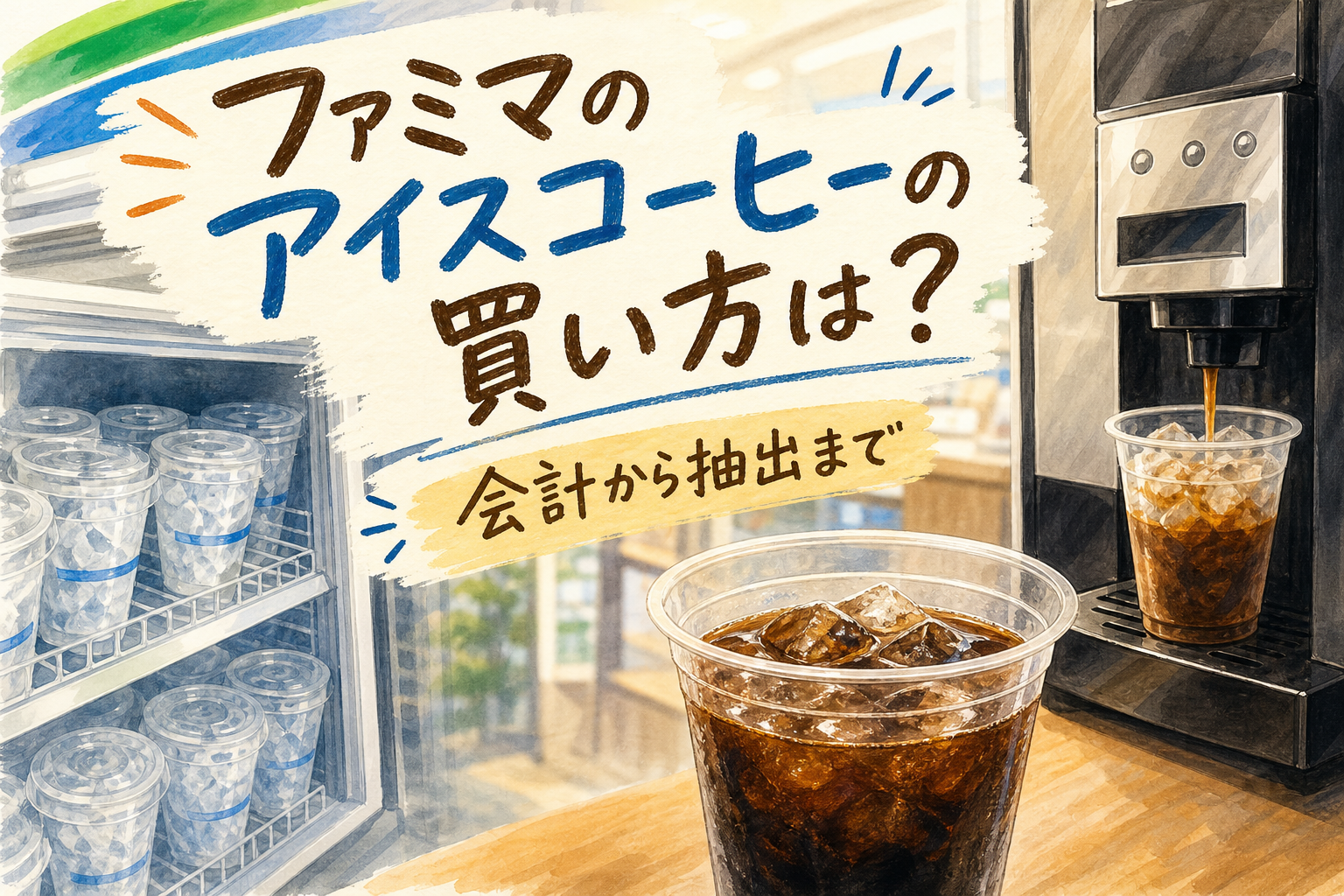 ファミマのアイスコーヒーの買い方は？会計から抽出まで