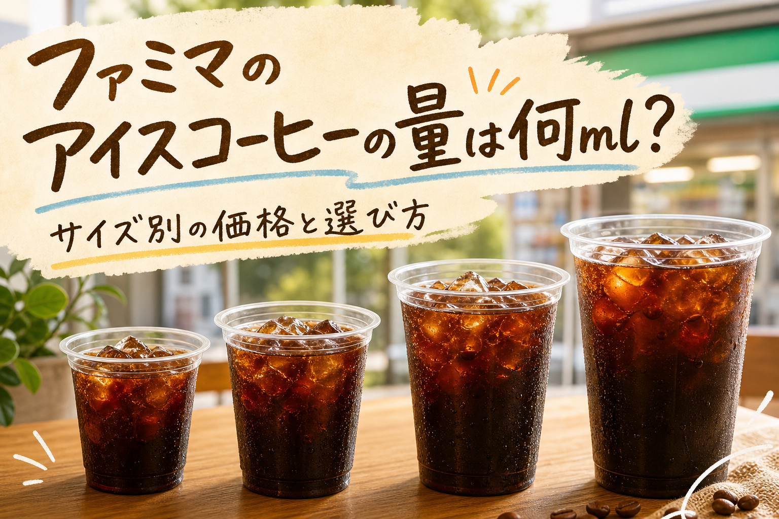ファミマのアイスコーヒーの量は何ml？サイズ別の価格と選び方