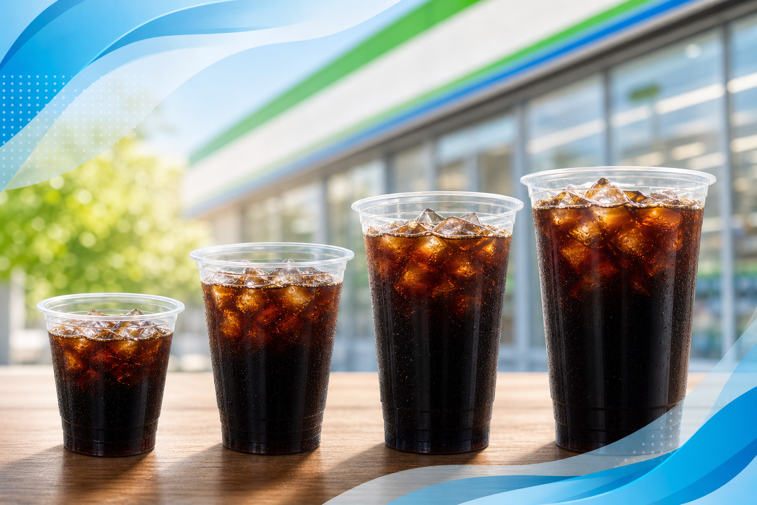 ファミマのアイスコーヒーは4サイズ。価格差も確認